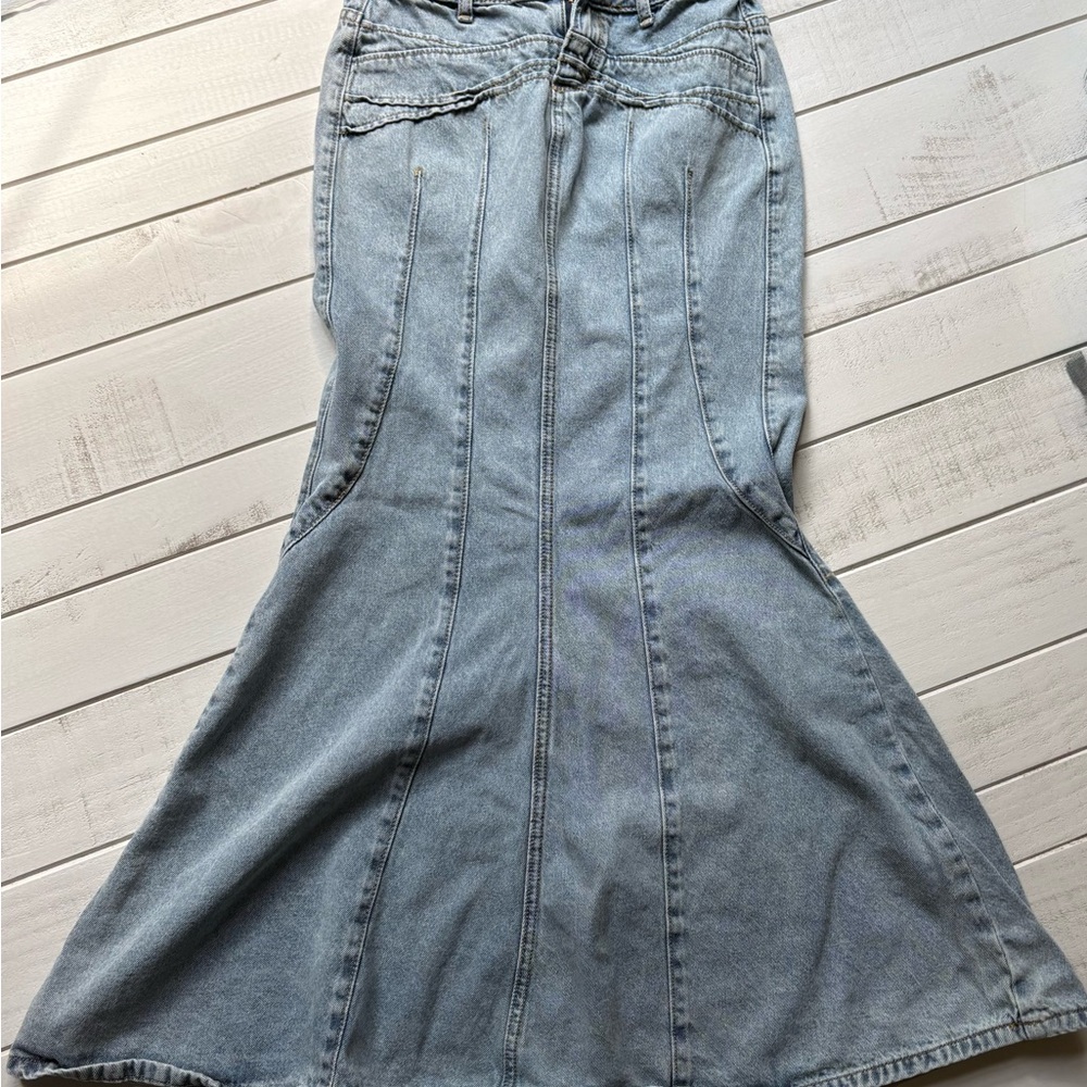 BDG Urban Outfitters Kendall Denim Blue Mermaid Maxi Skirt